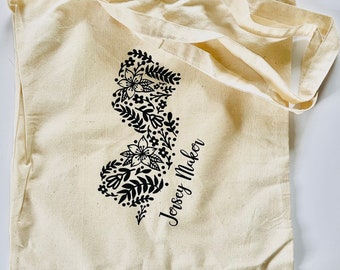 Jersey Maker Canvas Tote Bag // Market Bag // Reusable Bag // Environmentally Friendly Shopping Bag