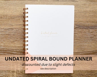 Discounted Undated Spiral Planner - Simple Kindred Planner - Slightly damaged cover / daily, weekly, monthly