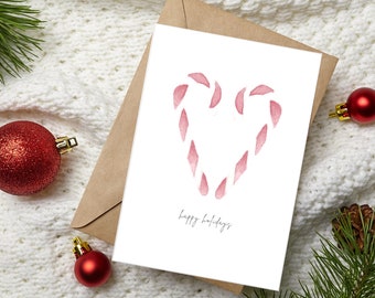 Personalized Hand lettered Christmas Card set // Sets of 3 or 5