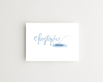 Custom Hand-lettered Watercolored Envelopes / Full Address or Name only options / Set of 5 or 10