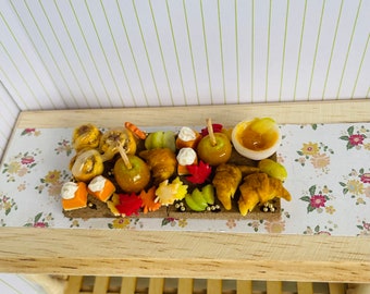 1:12 Schaal Dollhouse Miniatuur Taart Poppenhuis Voedsel Accessoire Bakken Herfst Herfst Thanksgiving Snoep Tafel Decor Appel Pompoen Charcuterie