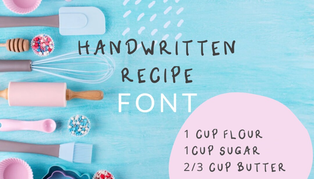 Handwritten Digital Font Download - Clipart Writing Signs Baking Recipe ...