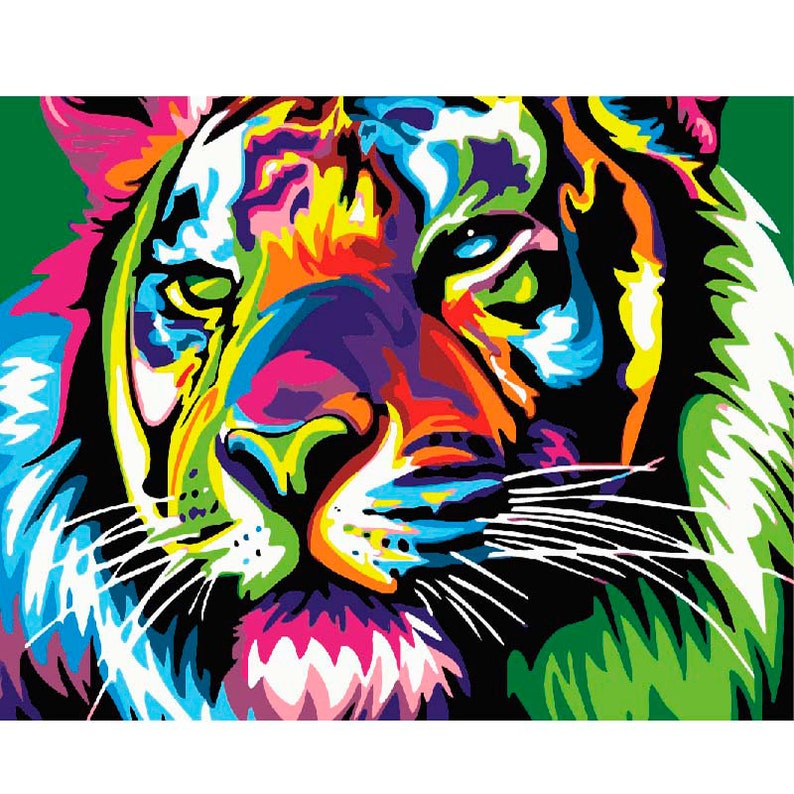 Colorful Tiger DIY Easy Paint By Number Kits Kids Adults Big Etsy colorful-tiger-diy-easy-paint-by-number-kits-kids-adults-big-etsy