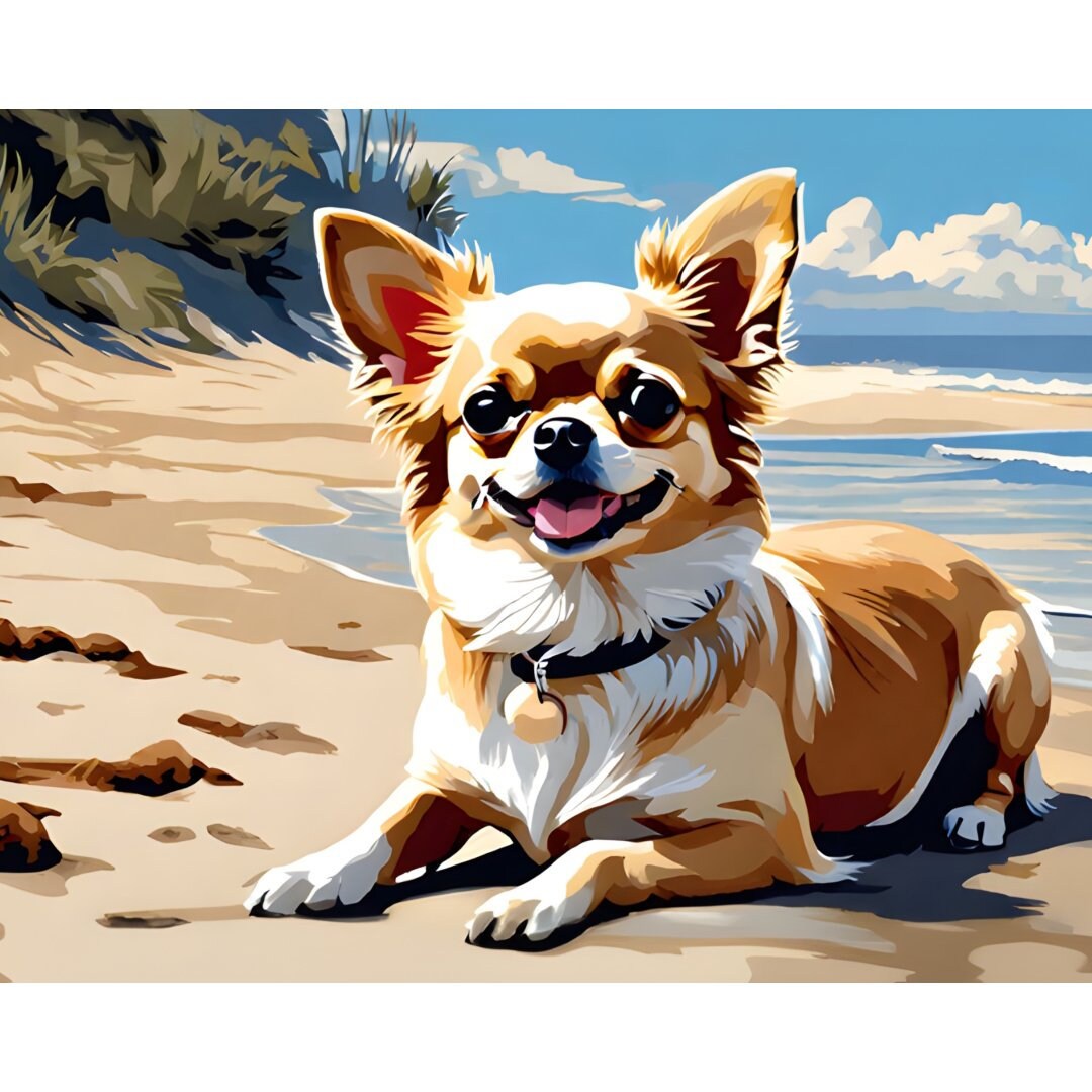 Dog Paint by Number Chihuahua, Paint by Number Pet, DIY Digital ...