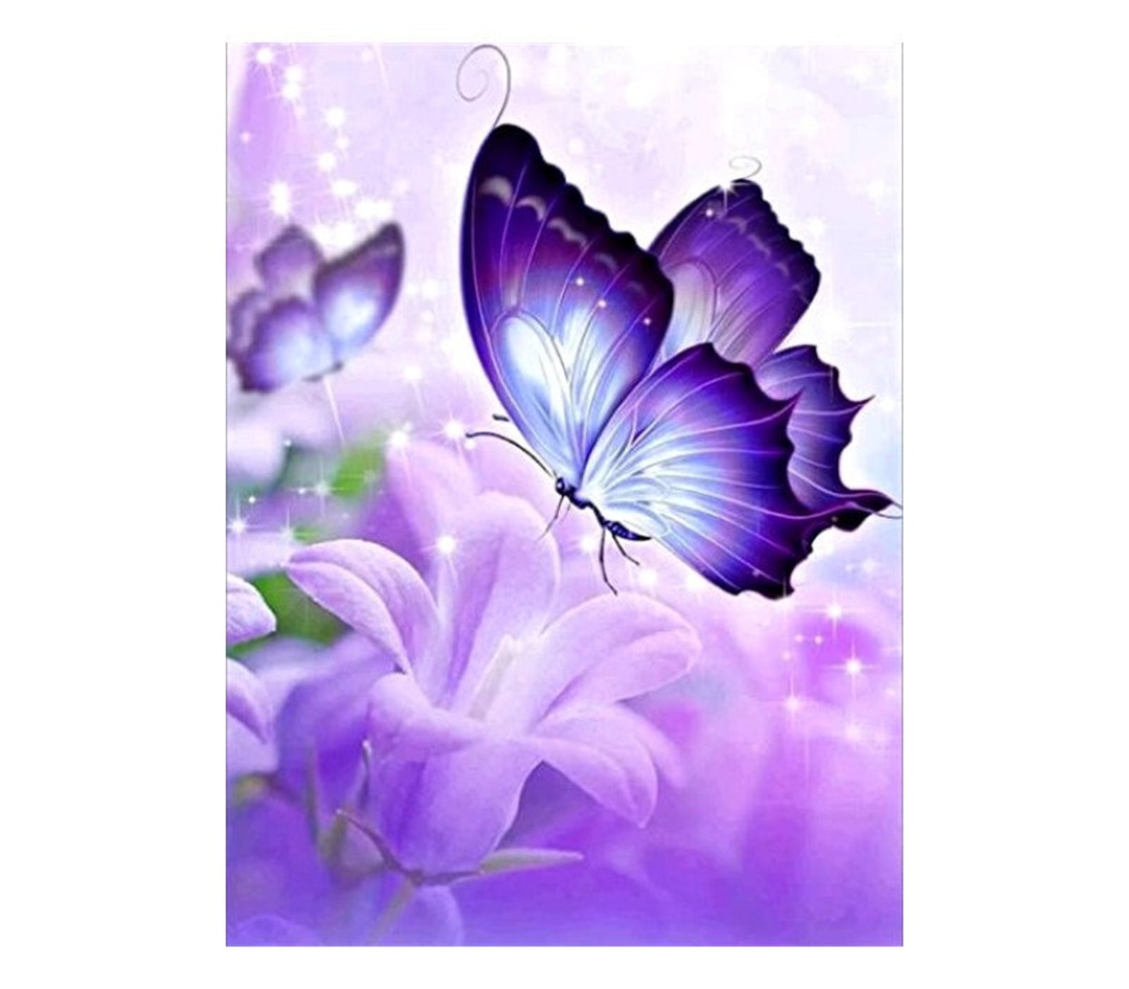 Purple Butterfly on Flower Diamond Painting Kits Adults Kids | Etsy