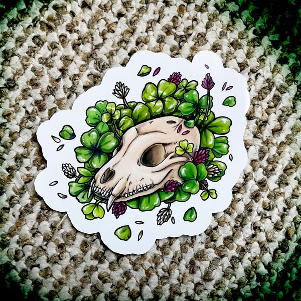 Marder Skull with Clover Sticker