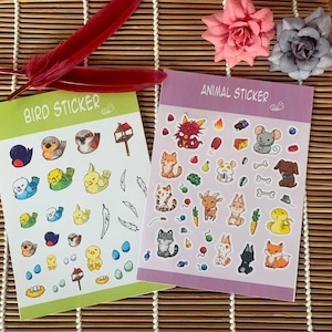 Cute Animal Sticker, Planer Sticker, Bullet Journal, Bujo Sticker, Sticker Sheet, Scrapbook