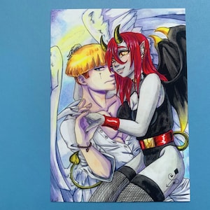 Engel en Duivel Ansichtkaart Romance Postkarte