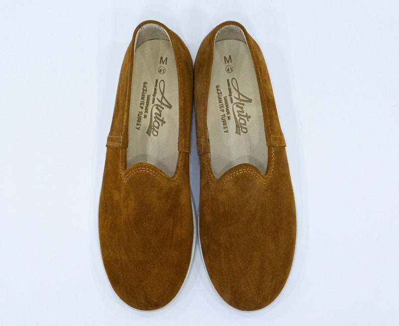 Slip-On Colorful Natural Ultra lightweight /%100 Milky Brown Suede Leather /& Handmade Eva Sole Men Turkish Shoes
