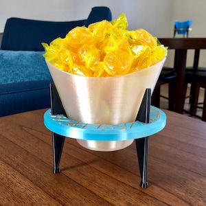 Orbit Bowl Candy Dish Retro MidCentury Modern Googie Futuristic Sci-Fi Atomic Space Age Unique Table Centerpiece Office Desk Home Decor Gift