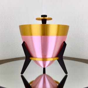 Bullet Jewelry Box: Mid-Century Modern Atomic Space Age Art Deco Vanity Retro Rocket Futurism