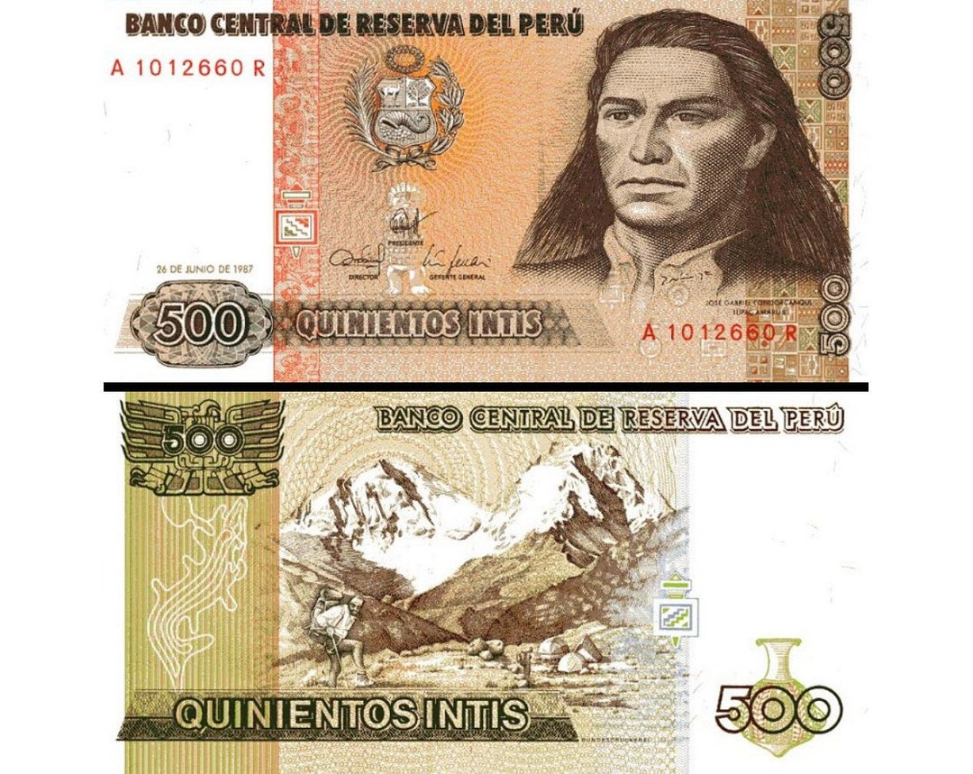 Peru Paper Money 500 Intis 1987 Pick 134b Old Peruvian Etsy UK