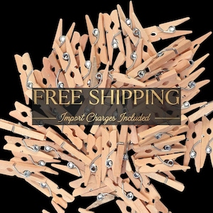 100 Wooden Pegs Pack, Paintable Natural Wood Small Clothespin Craft Clips