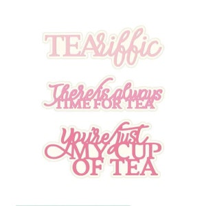Découpes en métal Mots L'heure du thé, phrases Tu es juste ma tasse de thé, matrices de découpe en métal pour scrapbooking DIY, fournitures créatives
