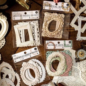 アルバムフレームセット、ステッカーパック、ダイカットレトロレリーフ、スクラップブックデコレーション、ホリデーコラージュクラフトキット