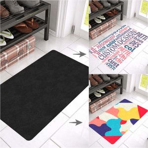 Custom Rubber Doormat 30&quot;x18&quot; Made in USA Durable Non-Slip Personalised Mat Weatherproof Welcome Mat Gift