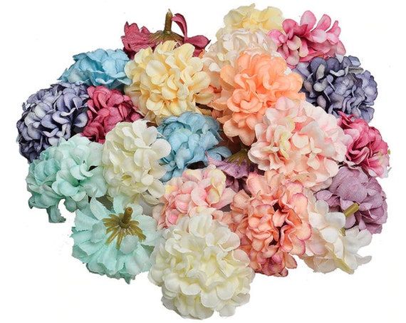 Handmade Craft Silk Hydrangea Artificial Flower Wreath Scrapbook Ornament