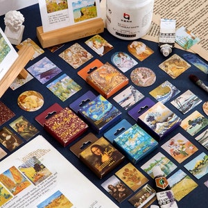 Wereldberoemde schilderijen minidoosstickers: 45 stuks 6 stijlen voor scrapbooking en decoratie voor creatief briefpapier en verzegeling