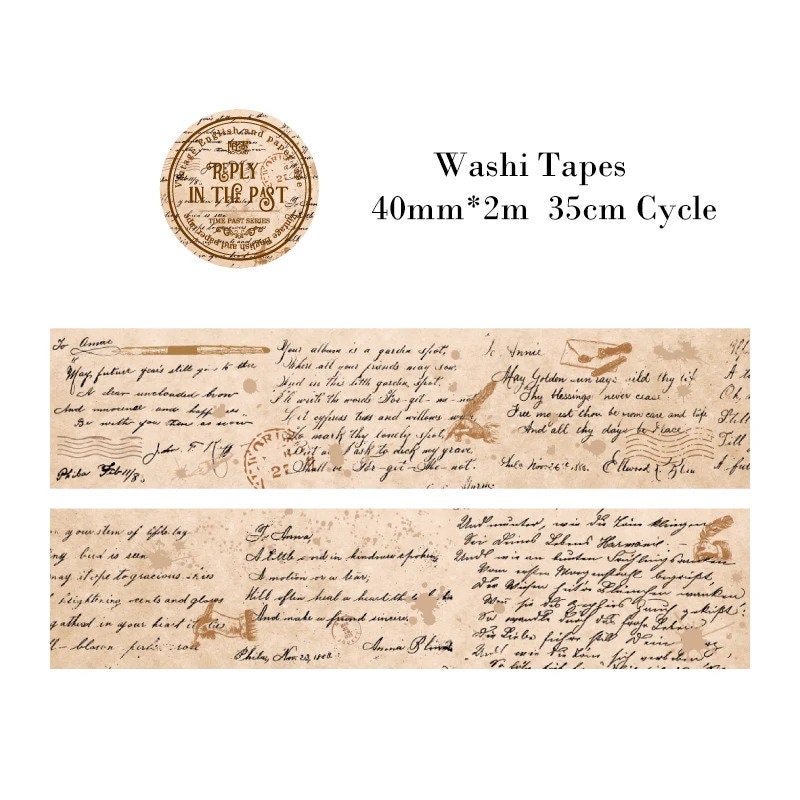 Beautiful Vintage Washi Tapes: 30mm 40mm 50mm 2m 35cm Cycle