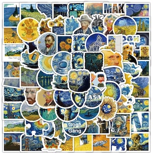 Van Gogh Stickers Pack 10-100pcs – Aesthetic Waterproof Decals, Kawaii Art Stickers for Scrapbooking, Laptop, Journal, Cute Artistic Gifts