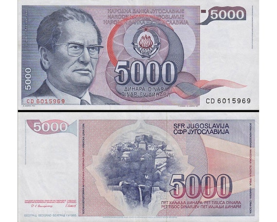 Yugoslavia 5000 dinars with Josip Broz Tito 1985 UNC