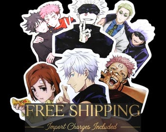 Paquete de 60 pegatinas geniales de Jujutsu Kaisen, calcomanías de Satoru Gojo, kit impermeable para portátil, monopatín, set de grafitis, regalo para fans del anime.