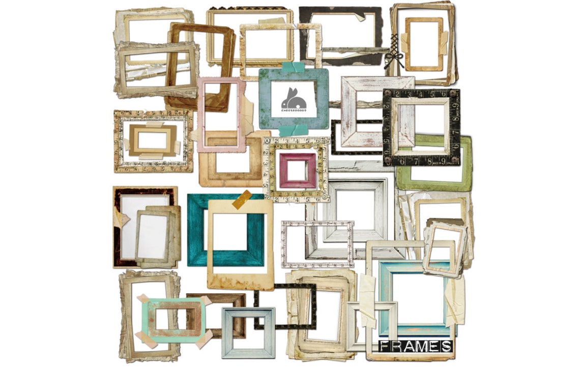 35 Vintage Photo Frames Cardstock Stickers Die Cut DIY Etsy