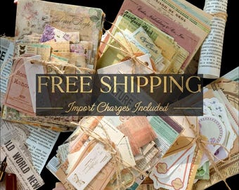 Vintage Scrapbook Paper Kit – 100pcs Junk Journal Ephemera Pack for Collage Crafts