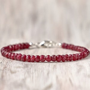 Valentines day gift for women Ruby bracelet July birth stone jewelry July birthstone bracelet Ruby jewelry Gemstone bracelet