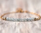Aquamarine bracelet gold filled March birthstone bracelet Dainty healing aquamarine jewelry Mothers day gifts for her Crystal stone jewelry