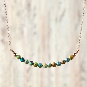 Genuine turquoise jewelry Valentines day gift for women Turquoise necklace December birthstone necklace Dainty necklace gold filled