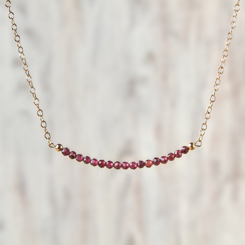 Red Necklace Crystal Necklace Handmade Jewelry Dainty Etsy