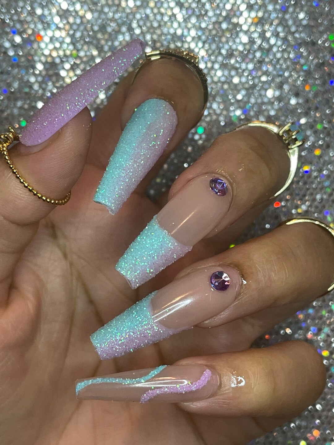Cotton Candy French Press on Nails Etsy
