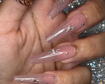 Diamonds and Stars Press on Nails