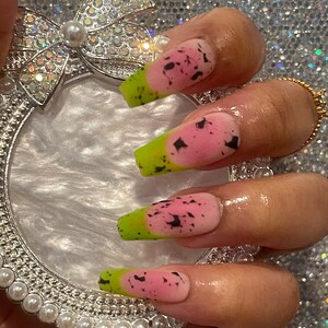 Watermelon Seeds Press on Nails