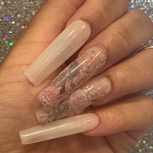 Glass Roses Press on Nails