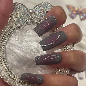 Dark Rose Press On Nails