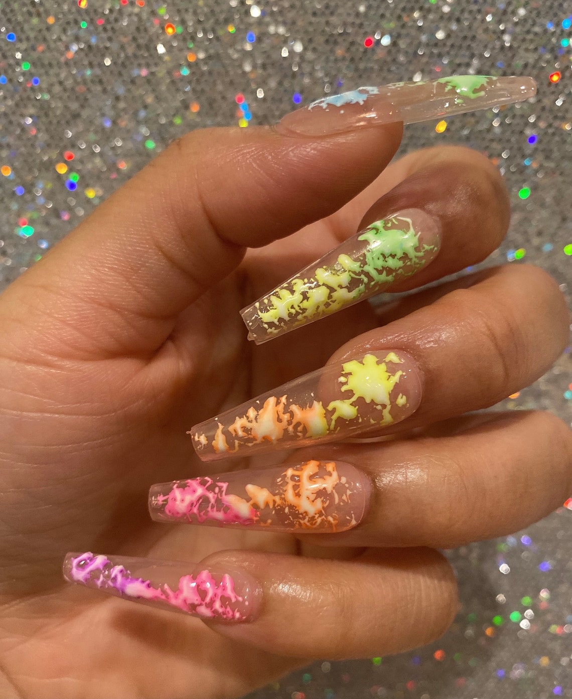 Splatters Press on Nails Etsy