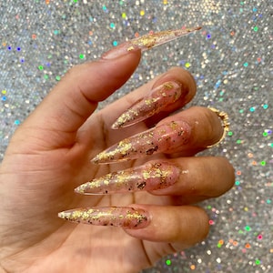 Gold Press on Nails
