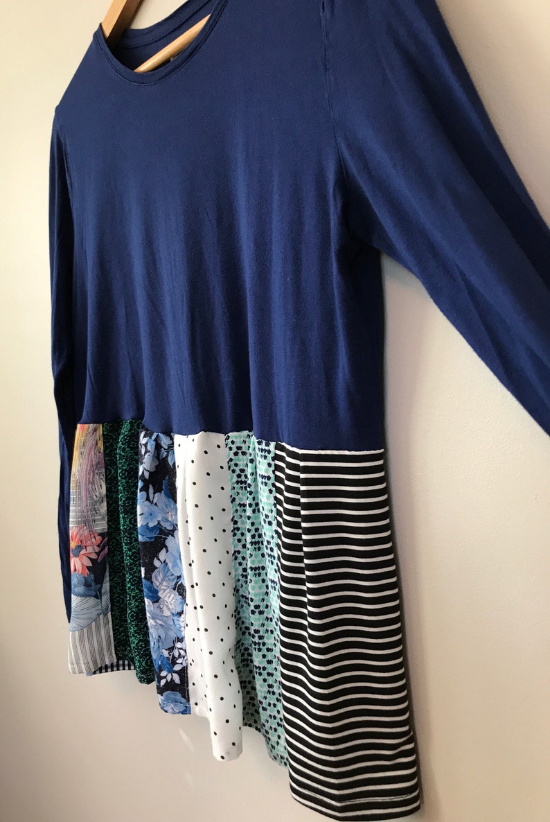ML Repurposed Patchwork Top with BoHo feel using mixed fabricsprints soft simple relaxed and comfortable fit