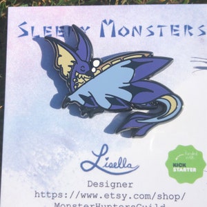 Legiana Sleepy Monster fan made monster hunter pin