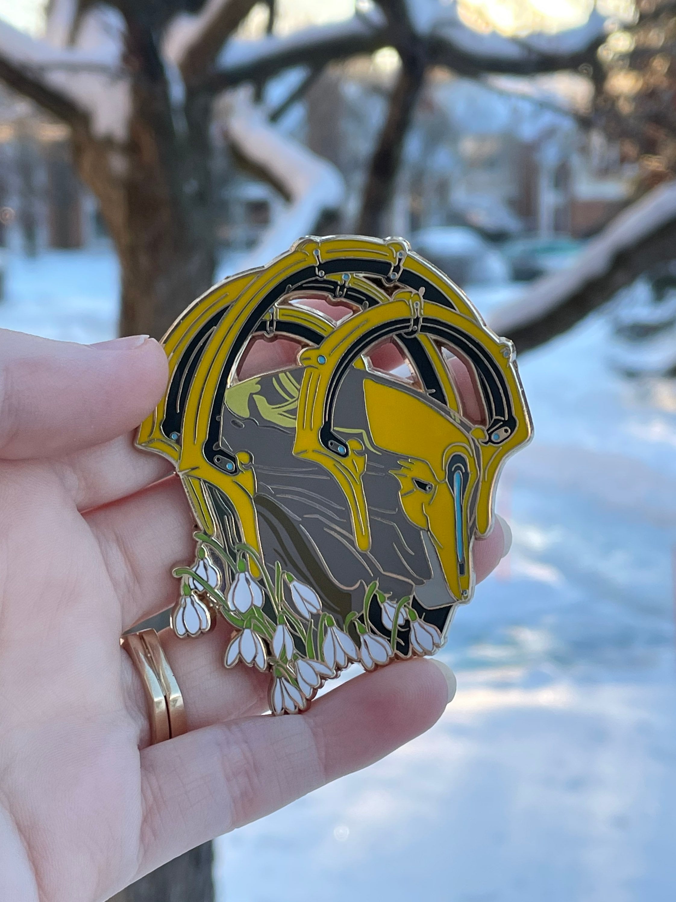 Frost Prime Warframe hard enamel pin Prime Garden fan made pin