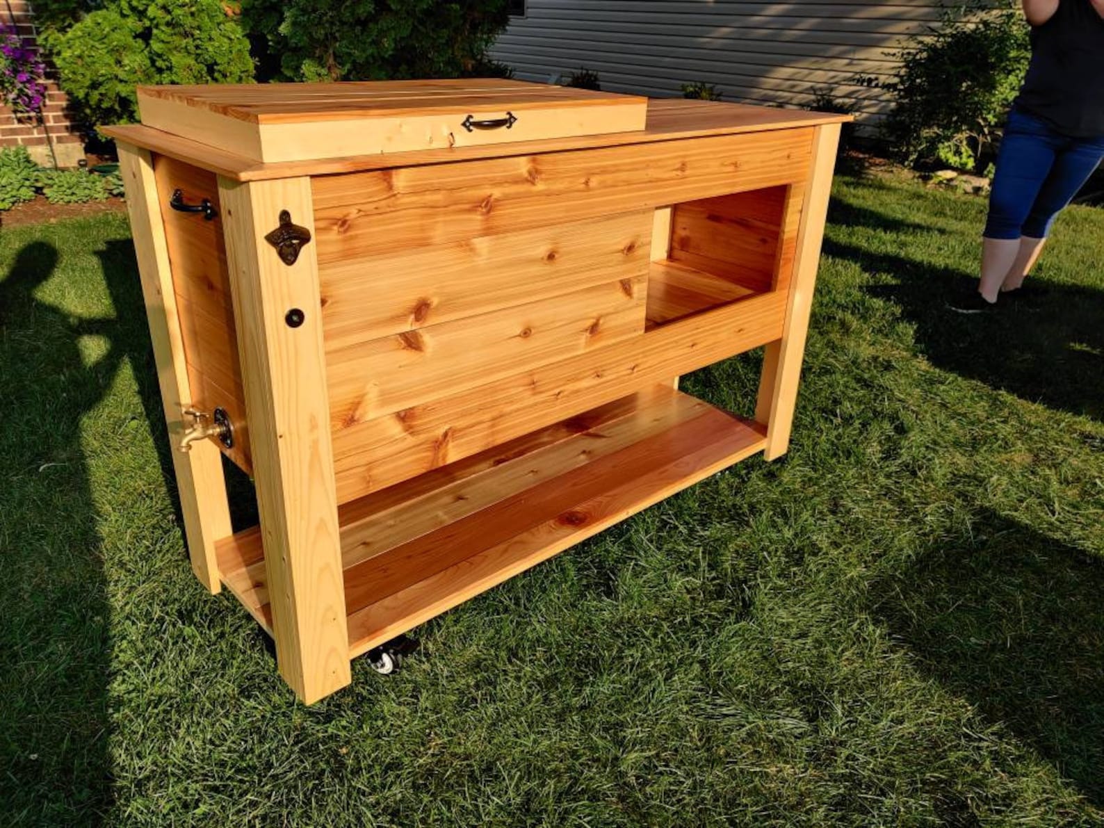 Cedar Bar Cart. Beautiful Hand Built Rustic Cedar Cooler Etsy
