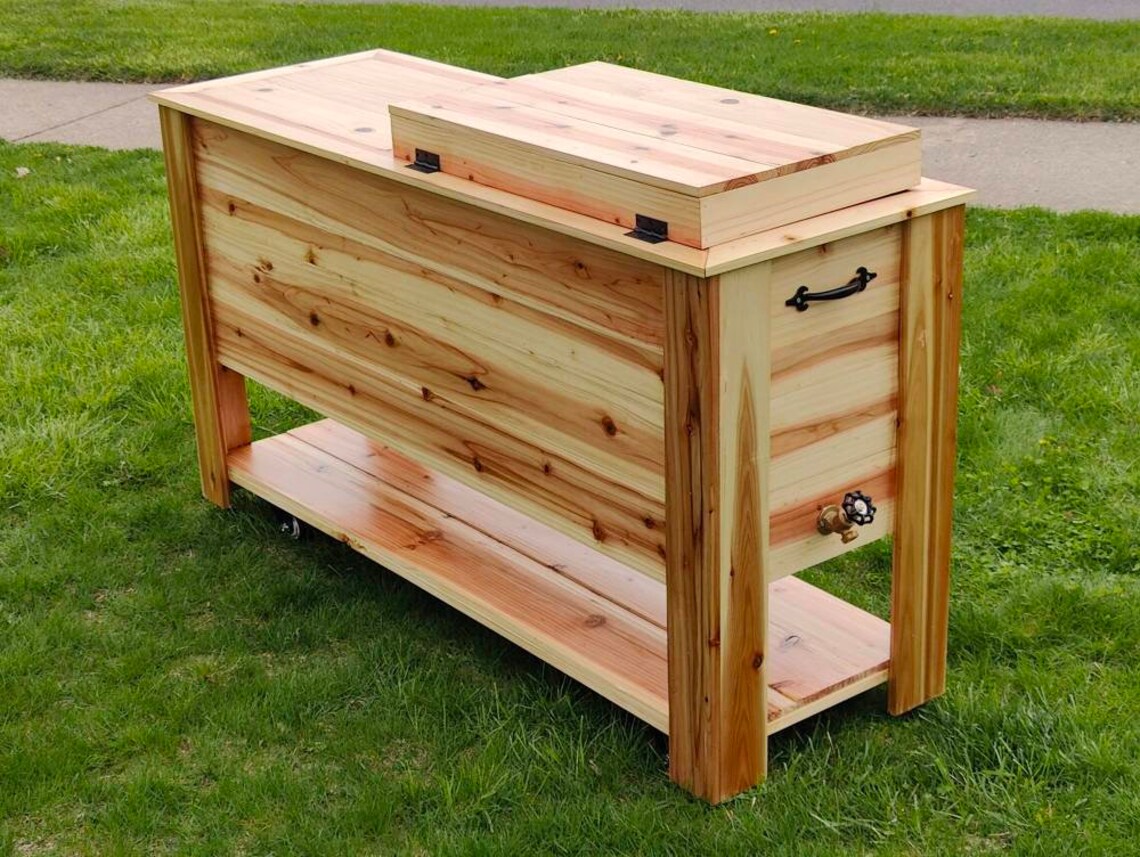 Rolling Outdoor Bar Cart W/ Wine Rack Bar Area Storage Shelf Etsy