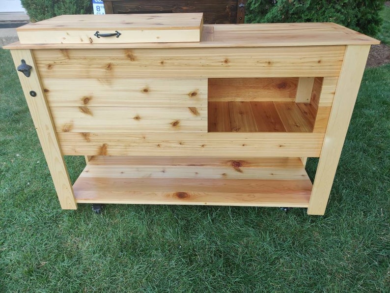 Beautiful Hand Built Rustic Cedar Cooler With Wine Rack Bar Etsy