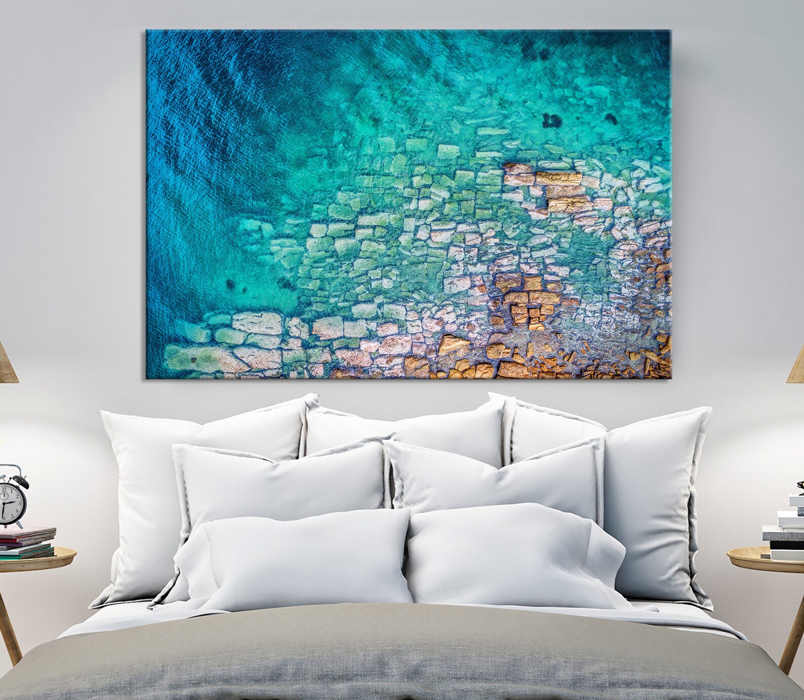 Blue Wall Art Sea Canvas Print Aerial Photo Print Aerial Home | Etsy