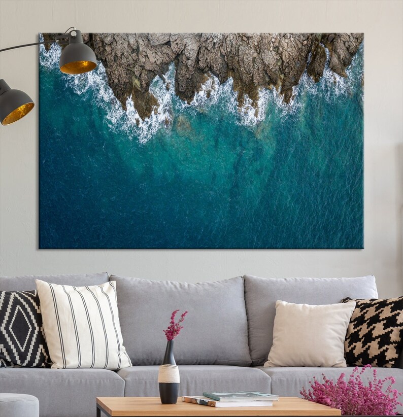 Extra Large Wall Art Aerial Beach Canvas Print Etsy