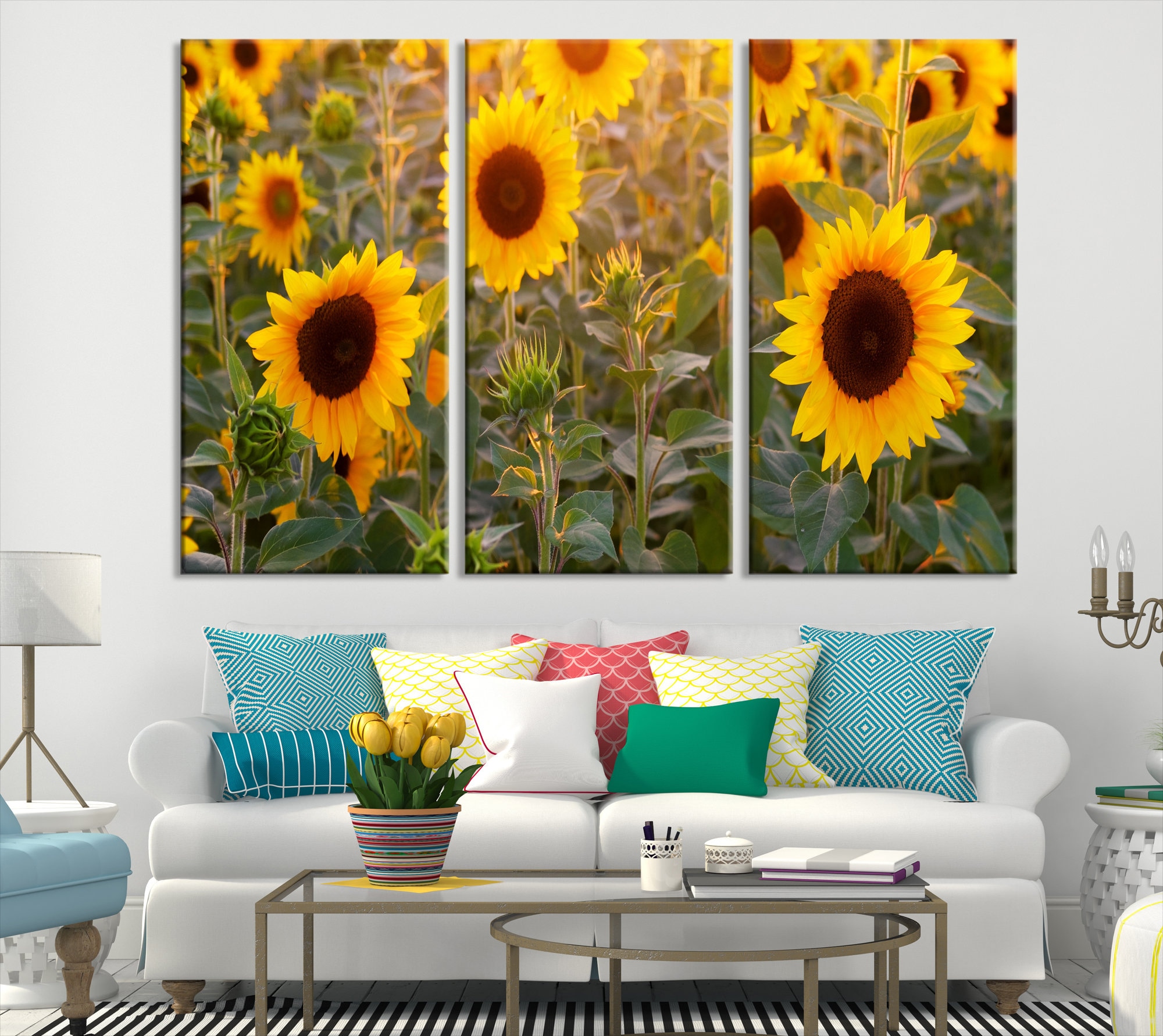 Sunflower Wall Art Sunflower Wall Decor Sunflower Canvas | Etsy
