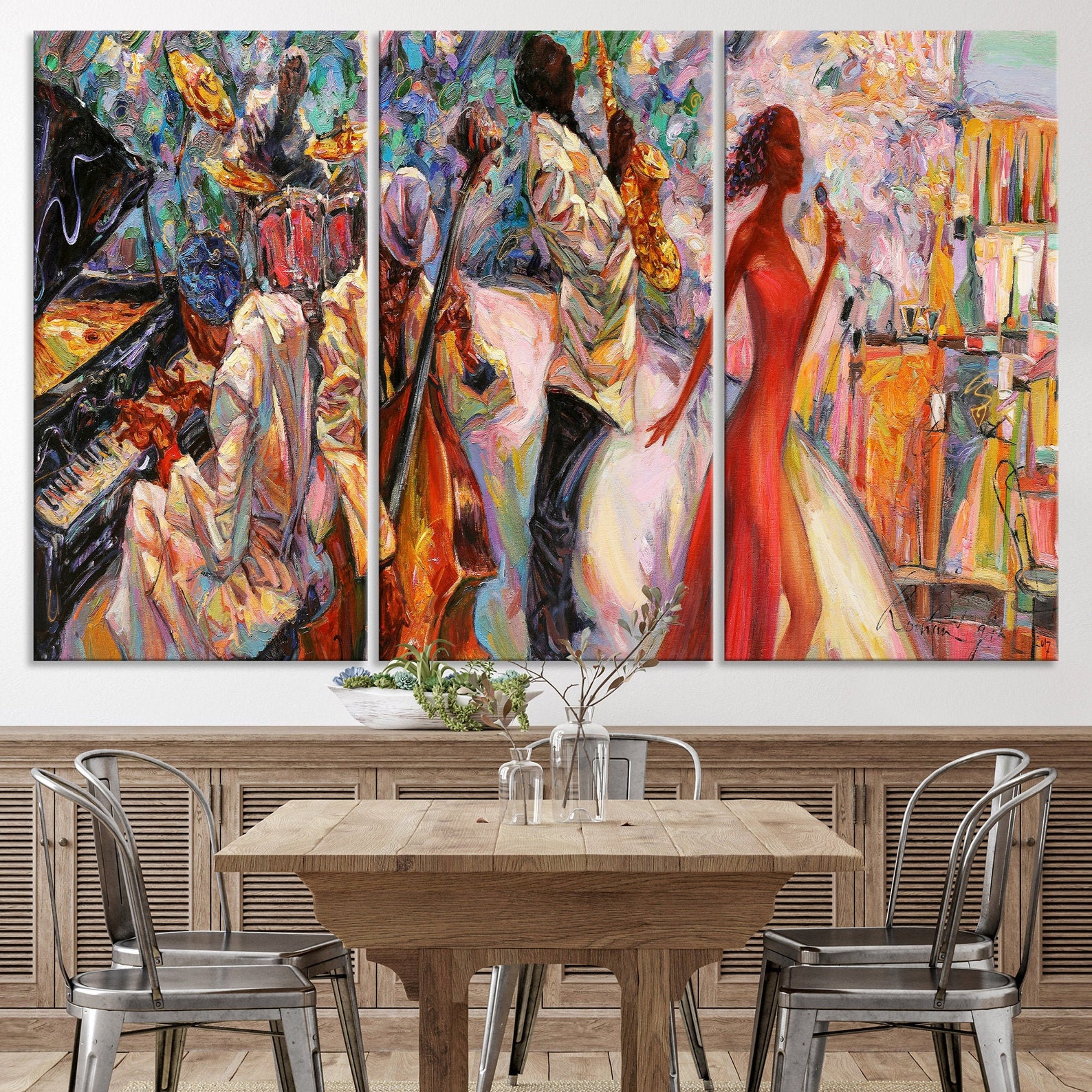 Abstract Jazz Wall Art Canvas Print Jazz Artwork Print Etsy