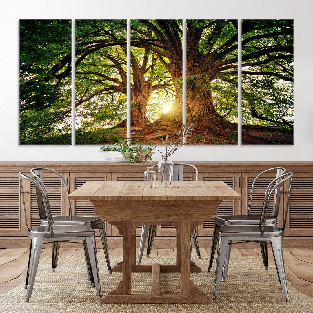 Big Old Tree Large Wall Art Canvas Print for Living Room, Nature Canvas ...